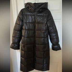 Long black puffer jacket